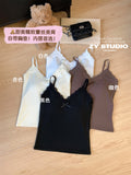 1092 # Pure Lust Lace! External Expansion Chest Waist Fine Grinding Hair Warm Vest Bra Woman With Chest Pad Autumn