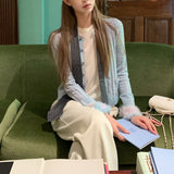 Jennie Blue Jab Gentle Hair Stitched Knitted Dress + Shirt Jacket Woman Autumn