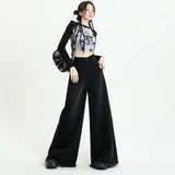 Wash Retro Subculture Black Gray Broad-Legged Jeans Women Sweeping Pants Elephant Leg Trousers Feet On The Feet