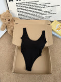 940# Spice Girls Pure Lust Wind U Collar One-Piece Vest Women Slimming Summer Bare Back One-Piece Chest Mat
