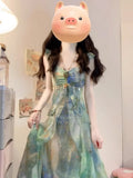 Linxia 2025 Spring And Summer New Design Feel Holiday Style Print Bohemian Fairy Dress