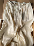 Apricot Copper Ammonia Wide Leg Trousers Women 2025 New High-End Slender Casual Pants