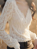 Spring French Unique Beautiful Niche High-End Light Luxury High-End Gentle Style Design White Lace Top