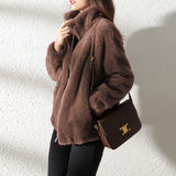 Women's Tide In Winter Plus Thick Double-Sided Velvet Collar To Keep Warm Women's Zip-Up Velvet Women
