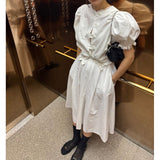 Korean Chic Niche Design Age Reduction Netty Short Shirt Female Chic Single Buckle Splicing Lace Top