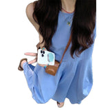 Blue Dress Women 2026 Summer New French Temperament Vest Holiday Style Waist Thin A Word Elegant Dress