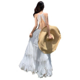 2026 Tour Bohemian Vacation Lace Splicing Bare Back Dress Holiday Dress Fairy Dress