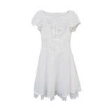 The New 2025 Temperament Summer Skirt French White Gentle Wind Dress Is White Moonlight
