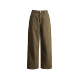 2025 New Autumn And Winter Drag Trousers Brown Curry Color Loose Leisure Broad Leg Pants Comfortable Commute Brown Coffee Trousers