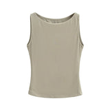 Vintage Black Sling Vest Wears Summer New Sleeveless T-Shirt Short Bottom Top