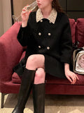 Miu Is A Thousand Gold Wind Two Double-Sided, 100 Wool Black Coat Female Senior Hair Coat Coat