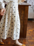 French Retro Linen Wave Half-Dress Woman Summer Long High-Waist Pressure Folding Casual A-Supple Skirt