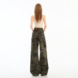 New Eleven Stone Treasure Camouflage Trousers Small Low-Rise Loose Straight Slack Trousers Woman