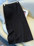 Grey Wave Half Dress Girl Spring Autumn 2025 New High-Waisted Temperament Suit Skirt Straight Bag Hip Skirt A Skirt