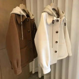 Licable Fake Two Korean French Small Fragrant Coat Loose Hair Coat Women Autumn Winter Short Coat