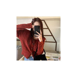 Small Fragrant Temperament Square Knitted Shirt Women Autumn And Winter Single Buckle Sweater Thin Coat Women's Short Coat