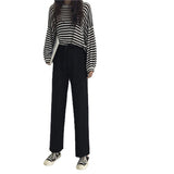 2025 Early Spring New Korean Version Of Leisure Pants Loose Thin And Tight Waist Students With Straight Broad Leg Pants Female Tide