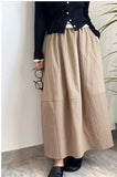 Black Flower Moss Half Skirt Women In Early Autumn 2026 New Loose Waist Cover Thin High Waist Grow Long Skirt