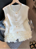 New Chinese Three-Dimensional Flowers Under The Sleeveless Top Of The Women's Summer New High-End Feeling Thin Shoulder Vest