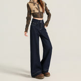 Four Sides Of The Hanging Anti-Fleet Wrinkle Does Not Fade To Keep Warm Elastic Loose Horn Pants High Waist Double Buckle Belly