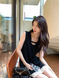 French Small Fragrant Wind Hollow Sleeveless Dress Women 2026 New Summer High-End Loose Masked A-Word Dress