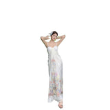 2025 New Chinese-Style Bustling Ribbon Holiday Dress Girl Summer Pure Sexy Sling Travel Holiday Dress
