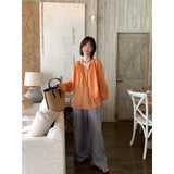Spring And Summer Thin Breathable Sunscreen Shirt Women's Korean Version Of Loose Net Solid Cover Long-Sleeved Shirt Air-Conditioning Shirt 5 Colors