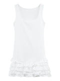 Sweet White Sling Dress Women's Summer To Close The Waist Lotus Leaf Cake Dress Ballet Style A Short Skirt