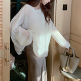 Oxygen Beauty~Slender Baby Hair Knitted Shirt / Vest Two-Piece Set Of Top Femininity Commuting