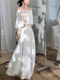 [Floating Half Day] High-Level Design Slender Lace A Fishtail Skirt Suit