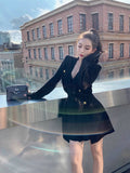 Beverly Famous Gold Button Temperament Coat In The Long-Skin Knitted Sweater