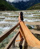 Seaside Holiday Dress Sanya Qinghai Desert White Chiffon Back Beach Dress Tail Dress Dress Dress Fairy