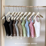 1019 # One Cup Sling Small Vest Woman Lazy Thread Cotton Inside And Outside Wearing A Slimmed Hottie Thin Summer