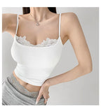 9122 #People Cotton Lace Side Sexy Hottie Sling Vest Women's Clothing 2025 Summer Outside Wearing Inside And Out Of The Repair Body