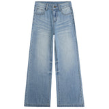 Ice Silk Les Leslery Cotton Cool Jeans Women 2026 Summer Thin Skin Breathable Broad Leg Pants Burst