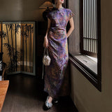 Yujing Chinese Style New Chinese Dress Rain-Lump Improved Cheongsam Short Long Dress