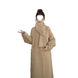 2025 Autumn And Winter New Loose Design Scarf Wool Hand Sewing Coat Woman