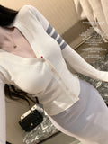 [First Love] High Quality Knitted Cardigan V Collar Gentle Wind Gentle Thin