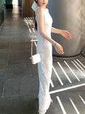 Rose ôÁ½­ÄÏ_Guigui Simulation Silk Silk Dress Elegant Boat Collar Sleeveless Dress New