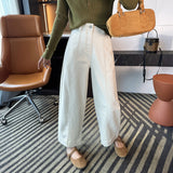 Pear Type Of Grace Pants ~! Shading Thin Nine-Point Scissors Jeans Women 2026 Autumn New Loose Broad Leggings