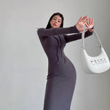 Purely Sexy Autumn And Winter Dress Femininity Over The Hips Over The Knee Dress Babes Hooded Long Sleeves Under The Long Skirt