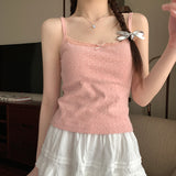 1049# People Cotton T-Flower Short-Term Age Reduction Wearing Sling Vest 2025 Summer Hottie Outside To Repair The Beauty Of The Back Woman