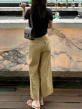 Carriage Color High-Waisted Straight-Legged Sleet Slack Women's Summer 2025 New Loose Thin Pear-Shaped Body Nine-Point Trousers