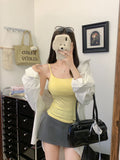 696# Summer With Chest Cushions Small Sling Vest Women Tight Body Pure Desire To Wear Inside And Outside The Bottom Of The Bottom