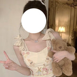 Purely Want Cartoon Print Slings Small Vest Women Summer Sweet Hottie Lace Bow Sexy Inside Cloth Wear