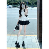 Korean Gold Style Temperament Sleeveless Tuff Dress Sweet Casual Girl Tidly Dressed Half-Dress Skirt Two-Piece