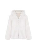Et-Bunny Fur Coat Women's Winter New Loose Fur Short Top Hoodie / Collar