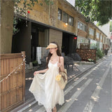 In The Escape Princess Dress Lo Yuehua God Summer New Pure Desire To Hang Back Hanging Neck Hanging Dress Women Tied With Long Skirt