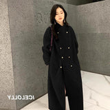 Light Gray Hair Coat Woman 2025 Autumn And Winter New Long Loose Temperament Korean Version Of The Coat Woman
