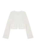 White Transparent Glid Blouse Small Incense Blouse Thin Breathable Short Cardigan